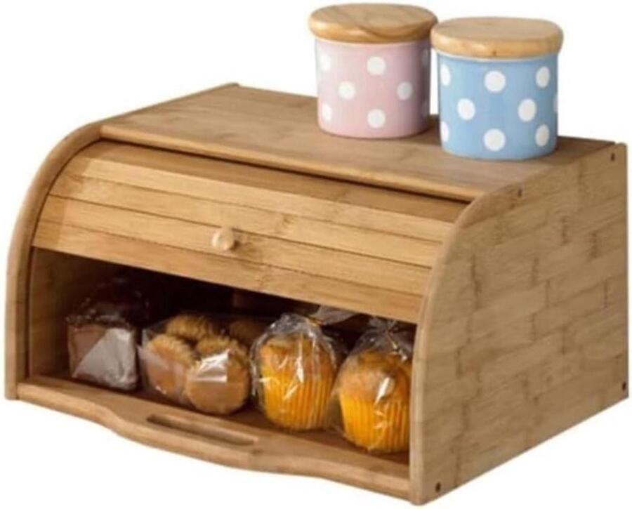 Broodtrommel Broodbak Houten Voedsel Vers Houden Rustieke Boerderijstijl 40x27x16cm A