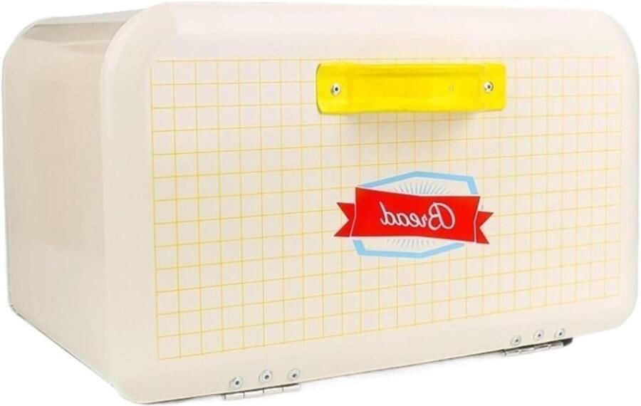 Broodtrommel Broodbak IJzer Brood Bewaren Grote Vintage Bak 30.5*21.5cm Wit