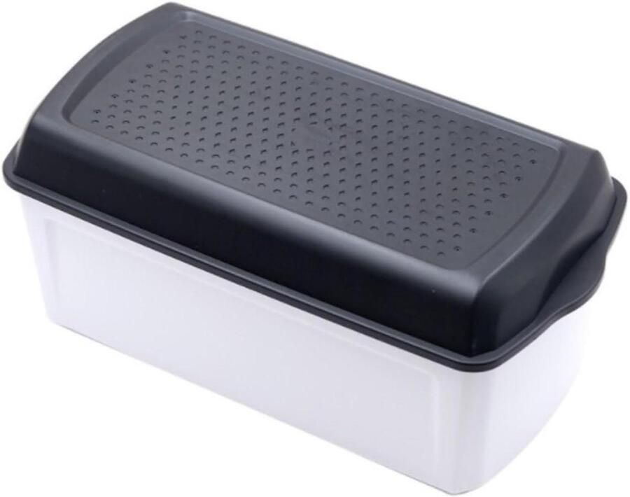 Broodtrommel Broodbak Opbergdoos Brood Vers Houden Basisontwerp Ventilatie 33.5*17*15.5CM Zwart