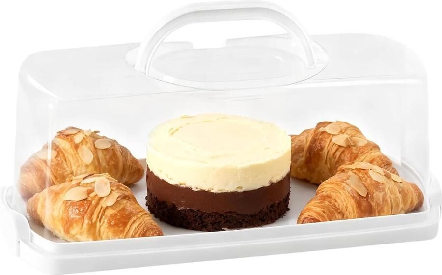 Broodtrommel Broodbox Brood Vers Houden Luchtdichte Opslag 39x17x15 cm Wit