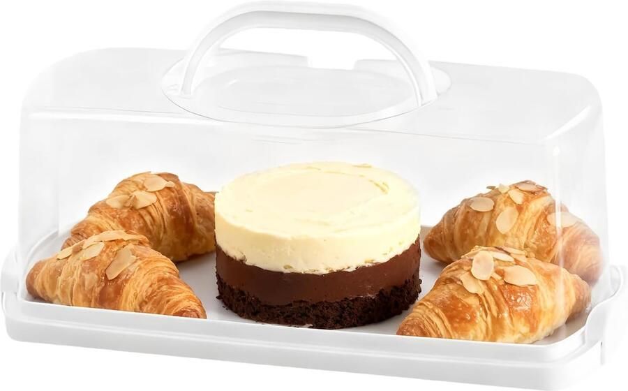 Broodtrommel Broodbox Opberger Brood Vers Houden Luchtdicht Afsluitbaar 39x17x15 cm Wit
