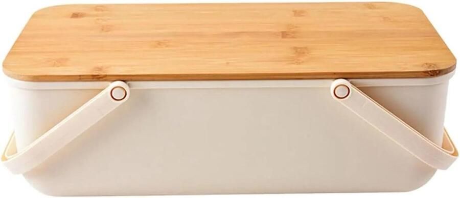 Broodtrommel Brooddoos Bakkerij Brood Vers Houden Compact Ontwerp 374cmx21cmx13cm Wit