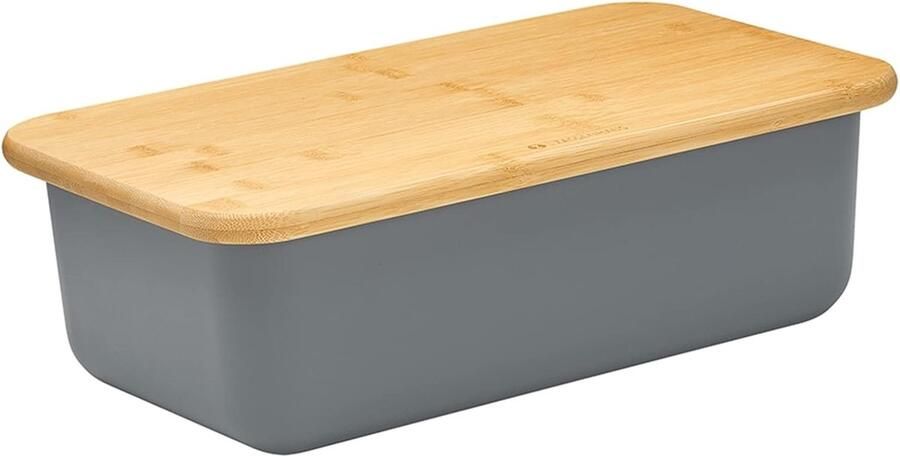 Broodtrommel Brooddoos Brood bewaren Deksel als snijplank 40 x 23 x 135 cm Grijs