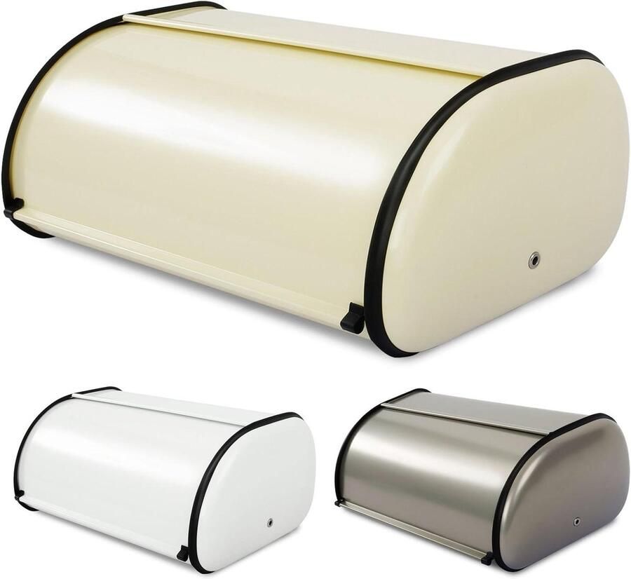 Broodtrommel Brooddoos Brood Vers Houden Ventilatiegaten 43.5 x 27 x 17 cm Crème
