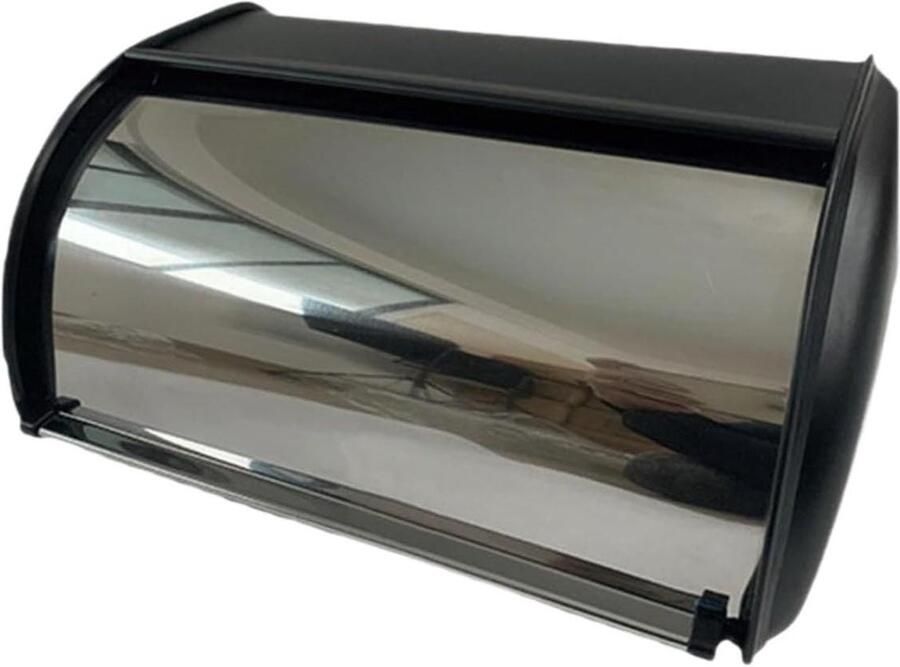 Broodtrommel Brooddoos Houder Brood Vers Houden Luchtcirculatiesysteem 345 x 23 x 145 cm Zwart