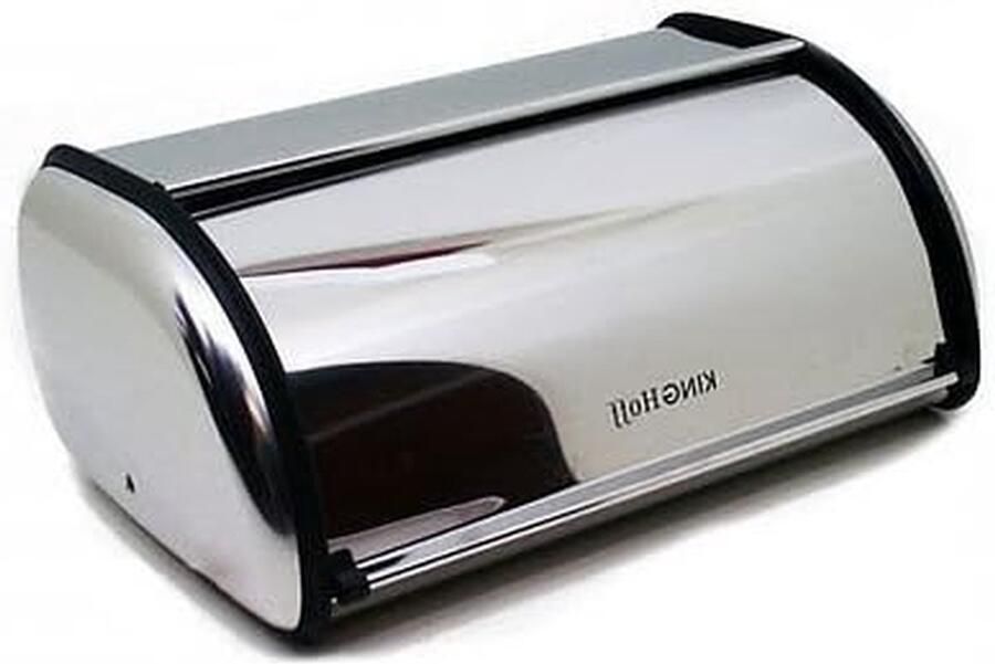 Broodtrommel Brooddoos Keuken Vers Houden Brood Roestvrij Staal 43.5 cm Zilverkleurig