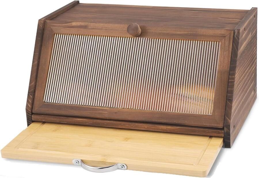 Broodtrommel Brooddoos Opslag Brood Vers Houden Grote Capaciteit 40 x 25 x 21 cm Grijs