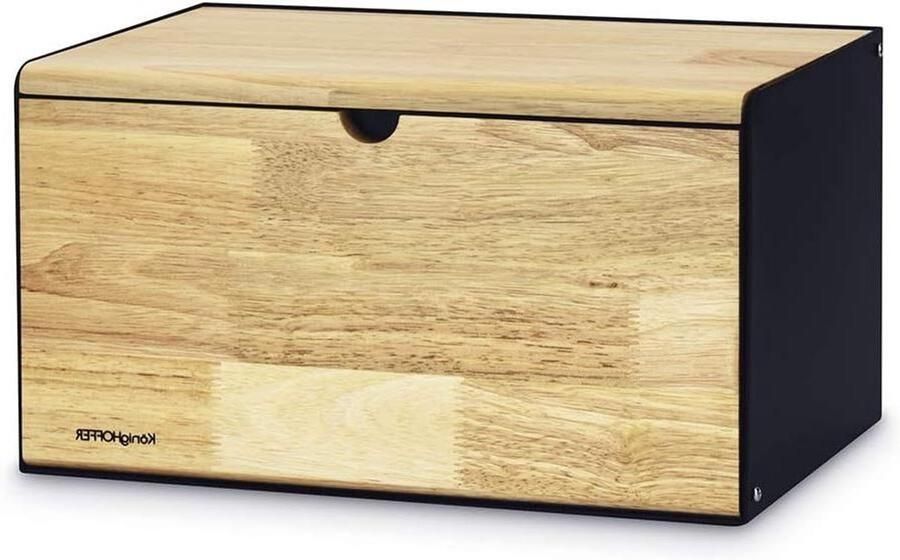 Broodtrommel Brooddoos Opslag Brood Vers Houden Met Snijplank Deksel 355 x 215 x 195 cm Zwart