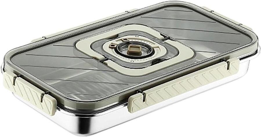 Broodtrommel Brooddoos Roestvrijstaal Brood Vers Houden Luchtdichte Siliconenafdichting 36 x 20.2 x 8.5 cm Zilver