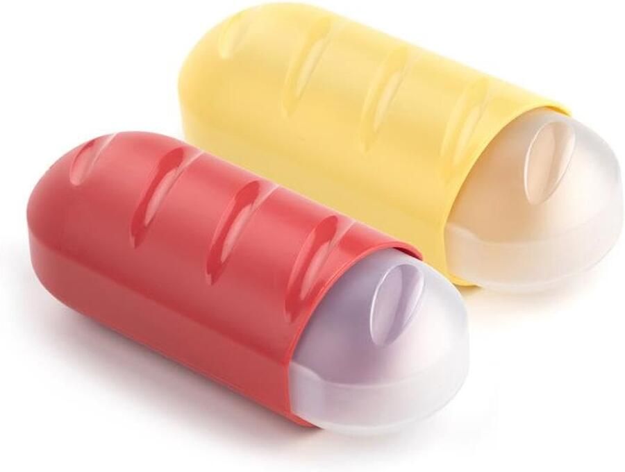 Broodtrommel Fresh Set van 2 stuks Compact ontwerp uittrekbaar afneembare deksel Geschikt voor vriezer magnetron en vaatwasser BPA-vrij 7 x 6 7 x 18–25 cm geel en rood