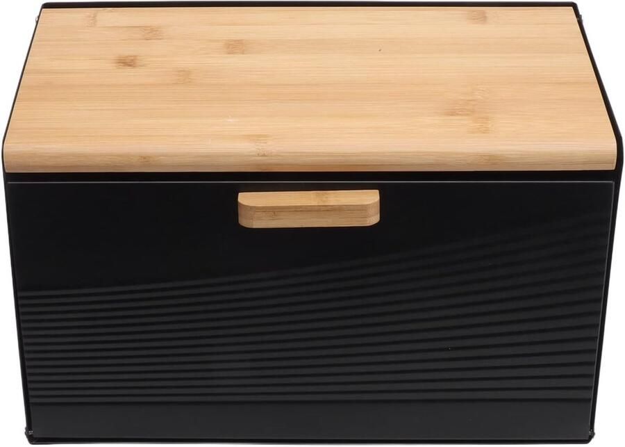 Broodtrommel Grote Capaciteit Brood Opslag Keuken Organisatie Stevig Duurzaam Ijzer 20x215x355cm Zwart
