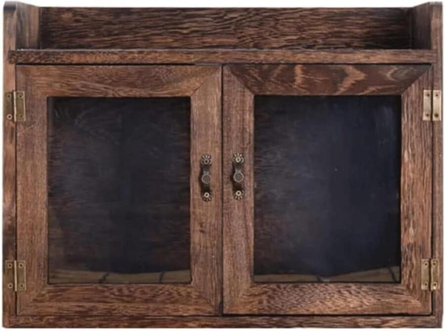 Broodtrommel Hout Broodbox Keuken Brood Vers Houden Transparant Venster 35x26CM Natuurlijk