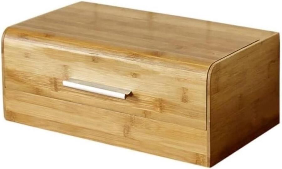 Broodtrommel Hout Broodbox Opslag Voedsel Vers Houden Rustieke Boerderijstijl 35x20x14 cm Natuurlijk