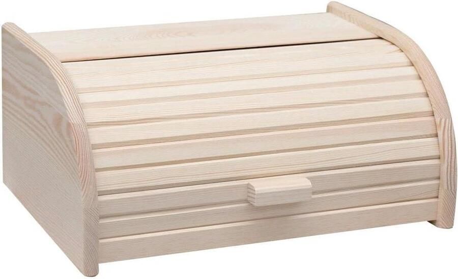 Broodtrommel Hout Keuken Opberger Brood Vers Houden Flip-top Deksel 40 x 28 x 18 cm Houtkleur