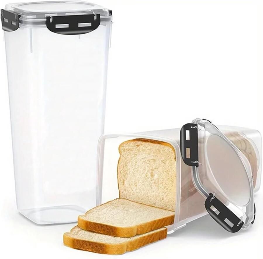 Broodtrommel Keuken Brood Opslag Brood Vers Houden Luchtdicht Deksel 5.1 Liter Wit