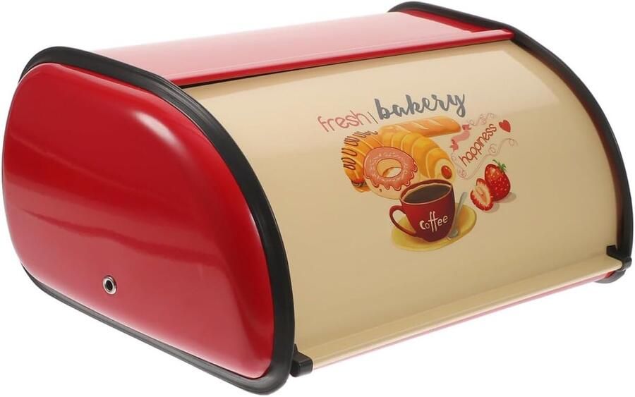 Broodtrommel Keuken Brooddoos Opbergdoos Brood Vers Houden Met Roldeksel 34x23x15cm Rood