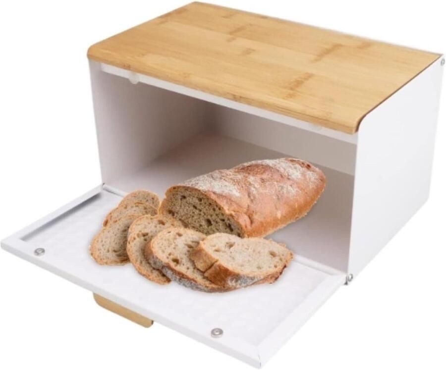Broodtrommel Keuken Brooddoos Opslag Brood Vers Houden Grote Opslagruimte 355 cm Wit