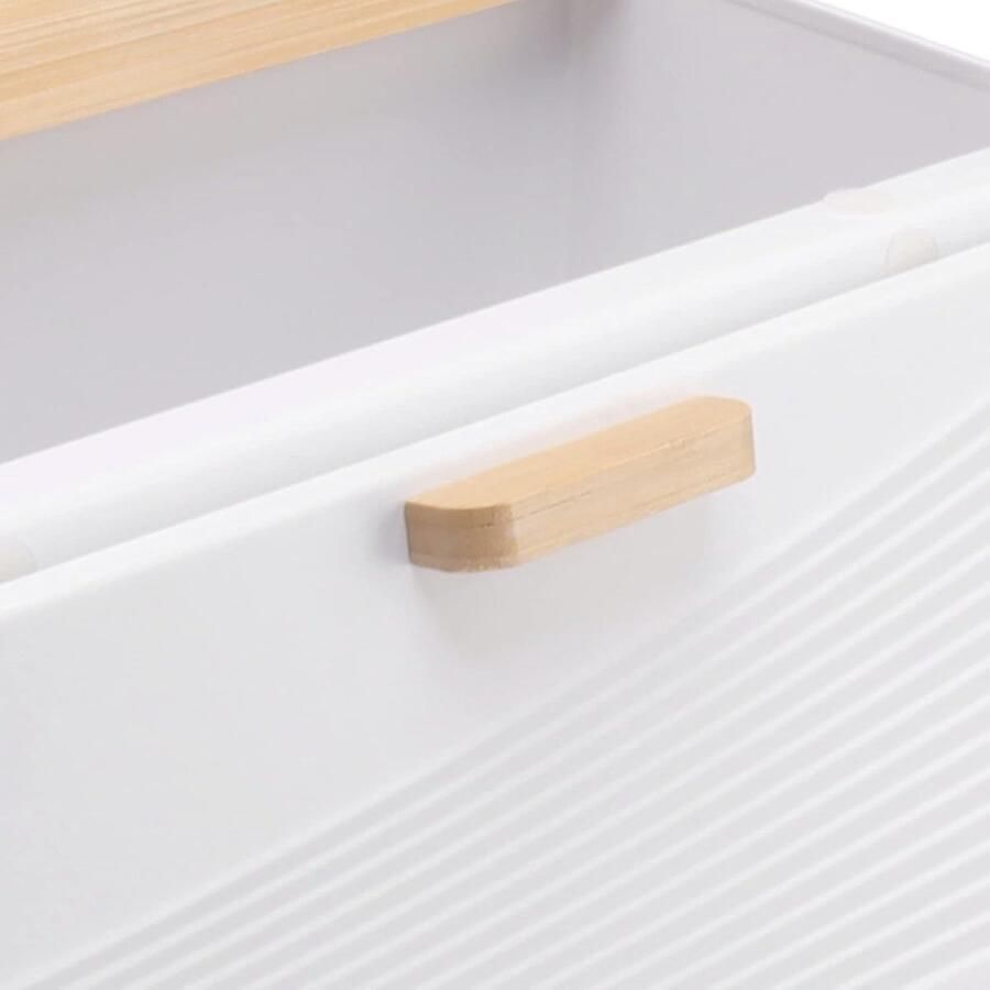 Broodtrommel Keuken Brooddoos Opslag Brood Vers Houden Luchtdichte Afsluiting 20x215x355cm Wit