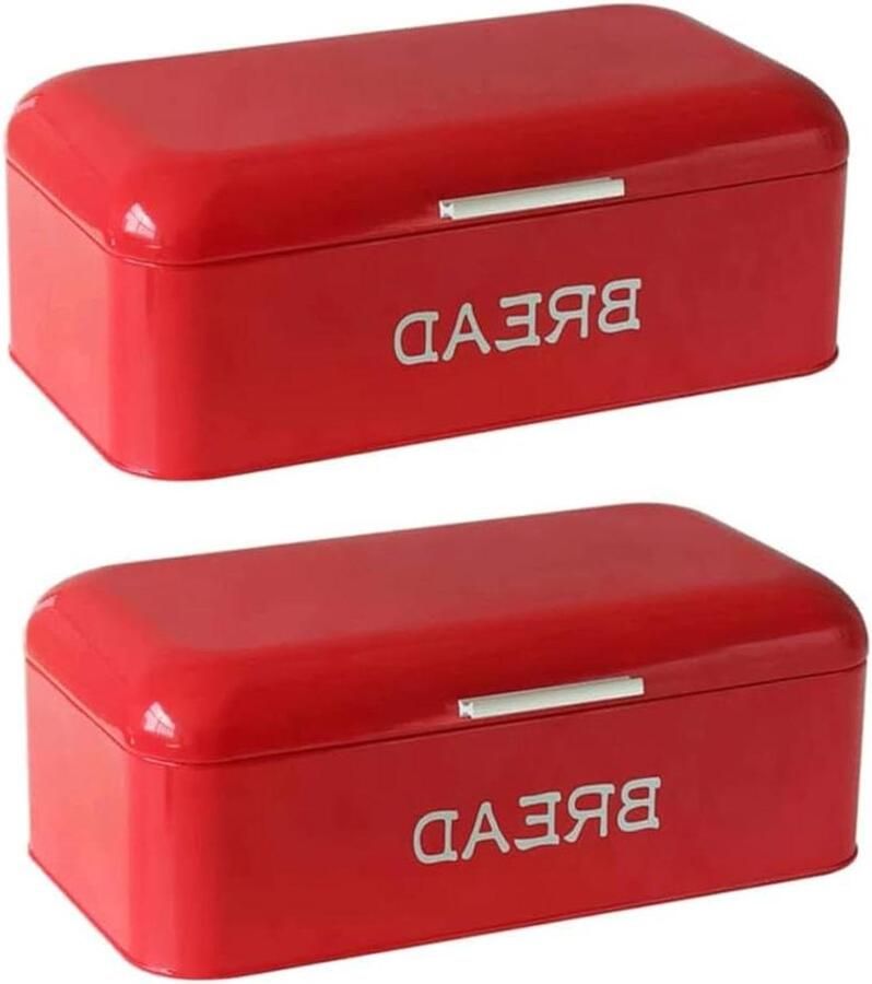 Broodtrommel Keuken Broodhouder Opslag Voedsel Vers Houden Geventileerd Ontwerp 42x22.5x16CM Rood