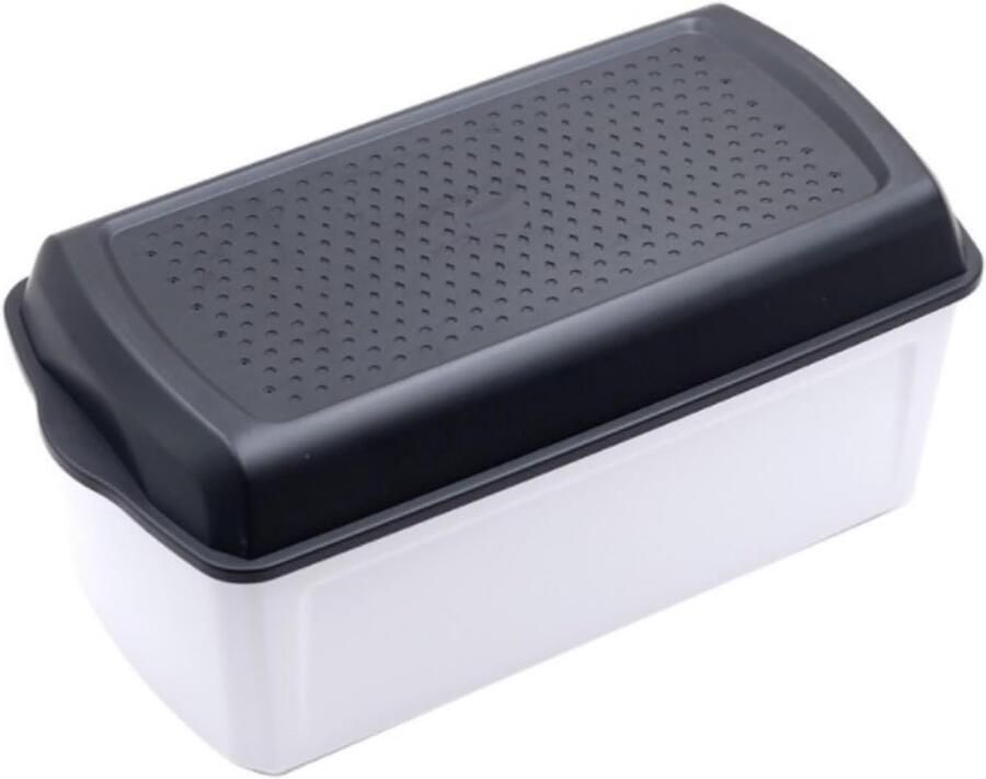 Broodtrommel Keuken Opbergdoos Bakkerij Brood Vers Houden Ventilatie Ontwerp 33.5x17x15.5CM Zwart