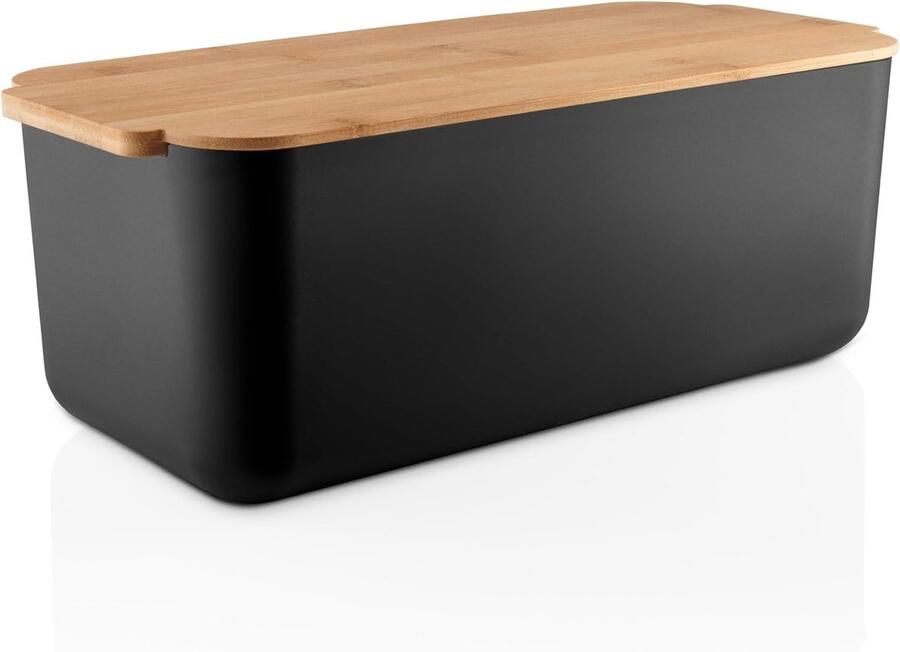 Broodtrommel Keuken Opberger Brood Vers Houden Ingebouwd Snijplank 42x19x16 cm Zwart