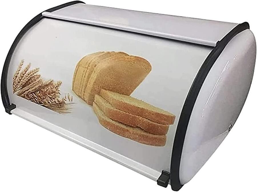 Broodtrommel Keuken Voedsel Opslag Brood Vers Houden Grote Capaciteit 34x23x14.4cm Blauw