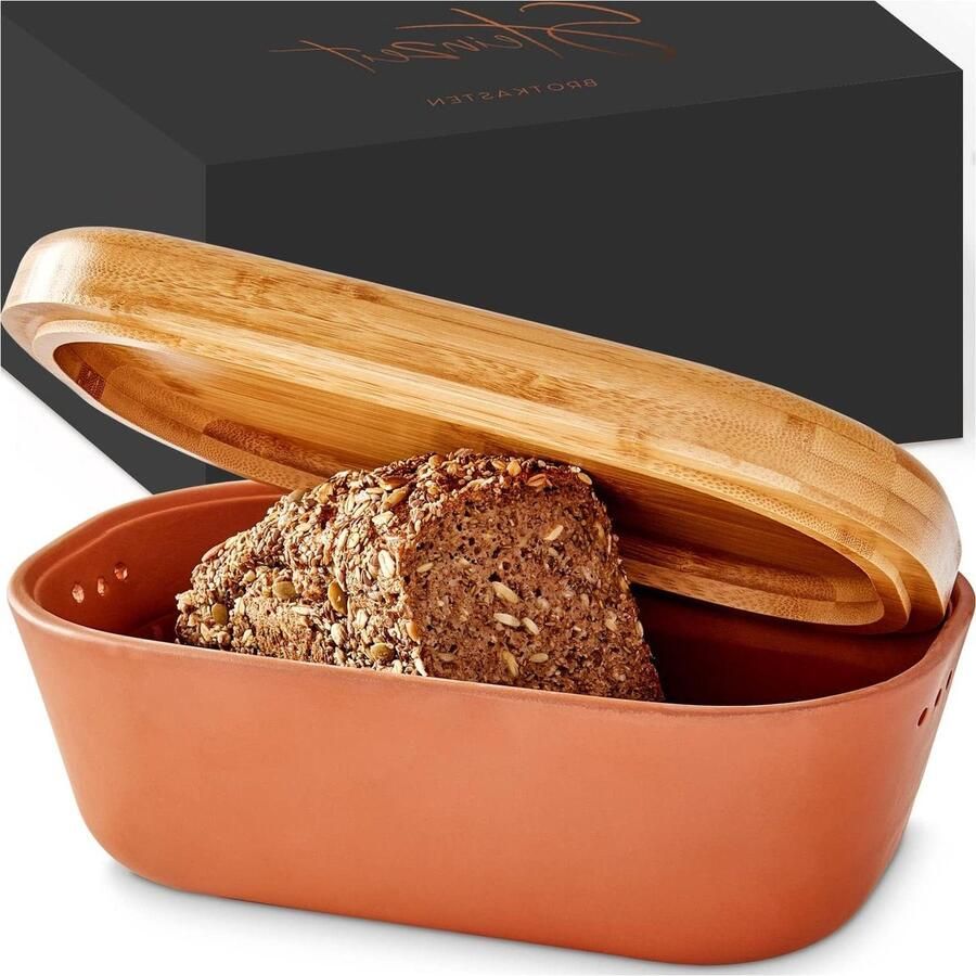 Broodtrommel Medium Brooddoos Keuken Brood Vers Houden Terracotta Materiaal Medium Terracotta