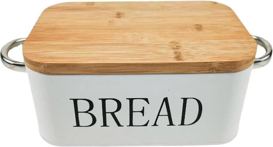 Broodtrommel met deksel Broodbak Opslagdoos Brood Vers Houden Met Houten Snijplank Deksel
