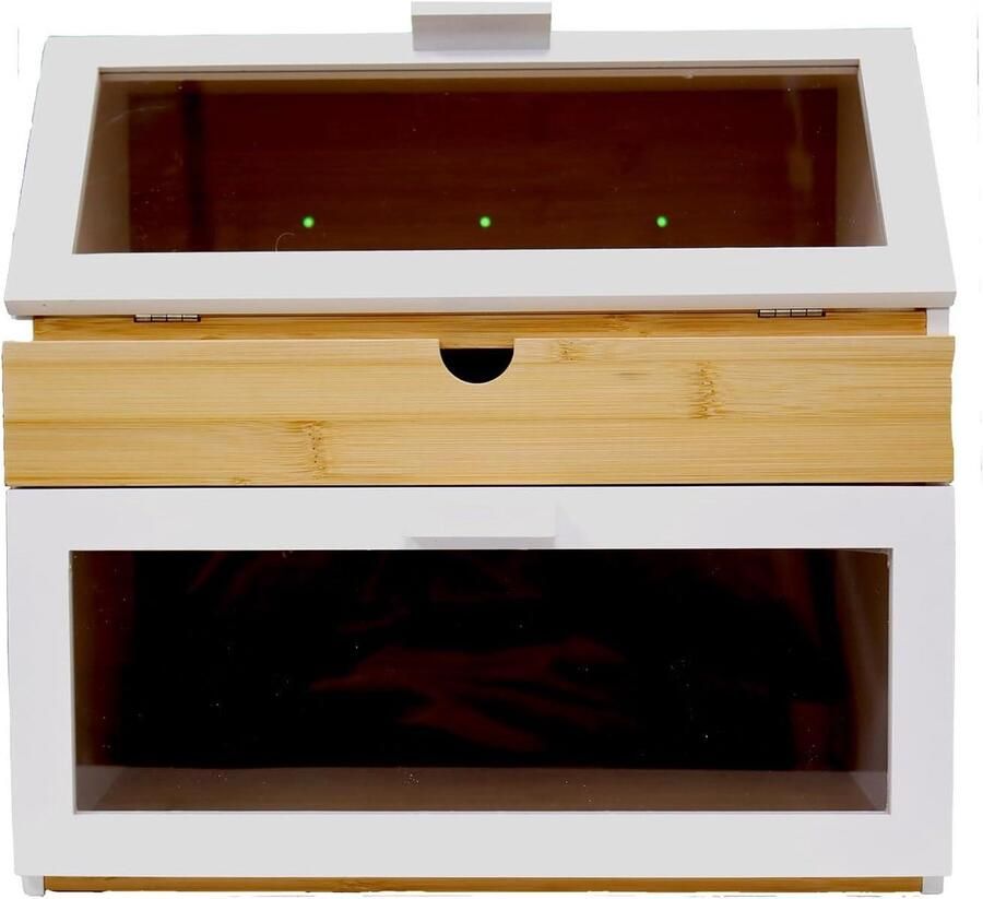 Broodtrommel met Lade Broodkist Keuken Brood Vers Houden Dubbele Laag 36x38x26cm Natuurlijk Bamboe