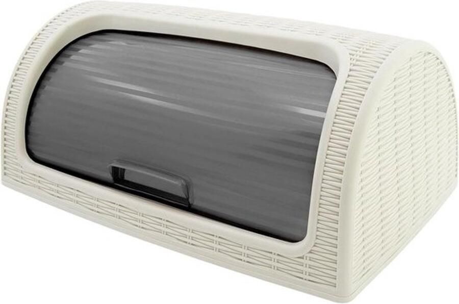 Broodtrommel met Roldeksel Brooddoos Rotan Brood Vers Houden Rotan-look 15 Liter Beige