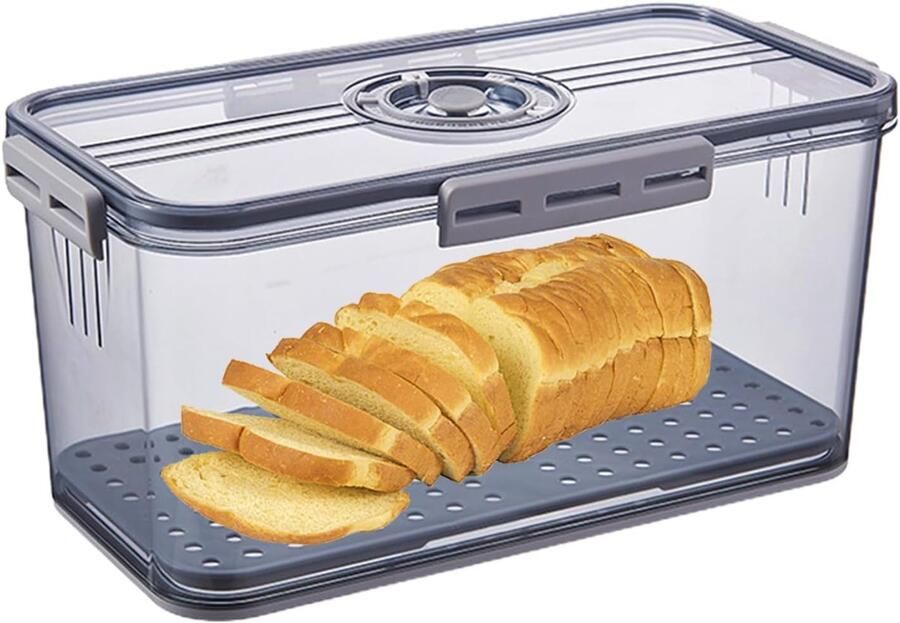 Broodtrommel met ventiel Brooddoos vershouder Brood bewaren thuis Verstelbaar luchtsysteem 335 x 185 x 12 cm