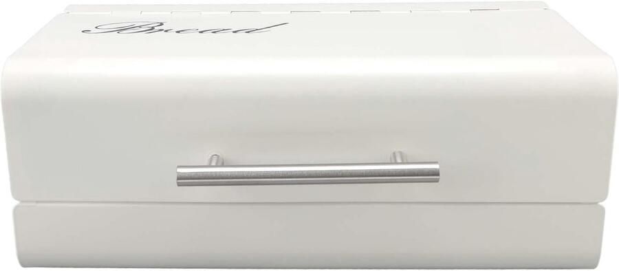 Broodtrommel Metaal Brood opberger Keuken Organisatie Ruimtebesparend Design 36 cm Lengte Wit