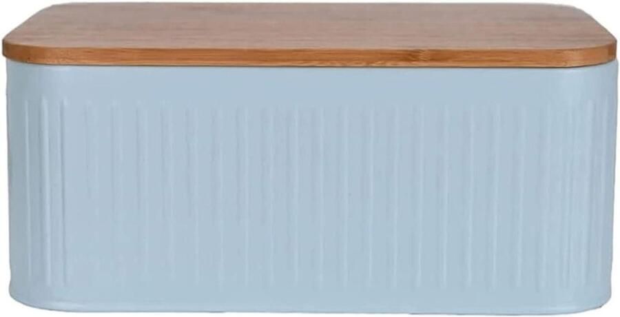 Broodtrommel Metaal Broodbak Broodhouder Brood Vers Houden Vintage Boerderij Stijl 30x18x12cm Blauw