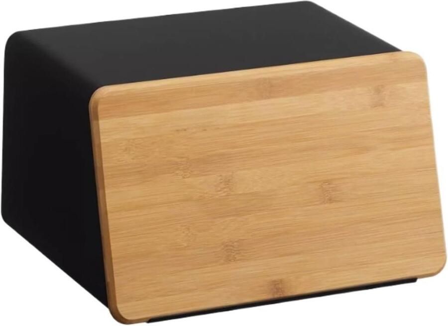 Broodtrommel Metaal Broodbak Container Brood Vers Houden Ruime Binnenruimte 31.5x24.5cm Zwart