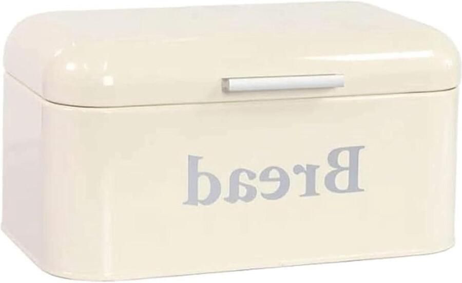 Broodtrommel Metaal Broodbak Opberger Voedsel Vers Houden Vintage Boerenstijl 30x18x15.5cm Geel