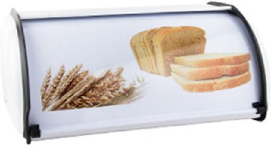 Broodtrommel Metaal Broodbak Roestvrijstaal Brood Vers Houden Grote Capaciteit 34x23.5x15cm Wit