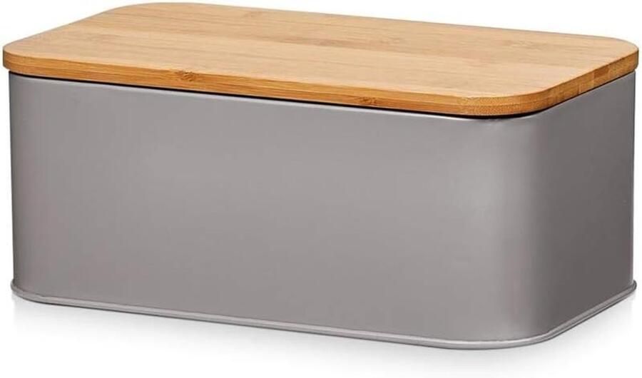 Broodtrommel Metaal Broodblik Brooddoos Brood Vers Houden Gepoedercoat Metaal 31 x 18 x 125 cm Mat
