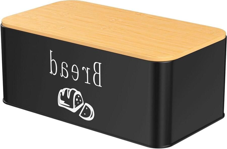 Broodtrommel Metaal Broodbox Keuken Brood Vers Houden Deksel als Snijplank 33 x 184 x 13 cm