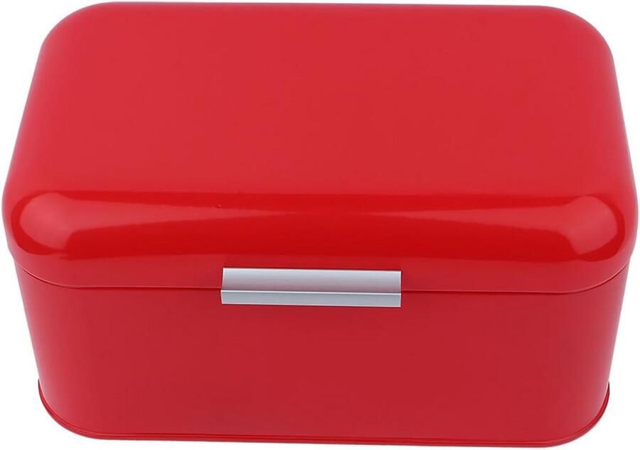 Broodtrommel Metaal Broodhouder Opslag Brood Vers Houden Glad Vingerafdrukbestendig Oppervlak 30.5x18x16cm Rood