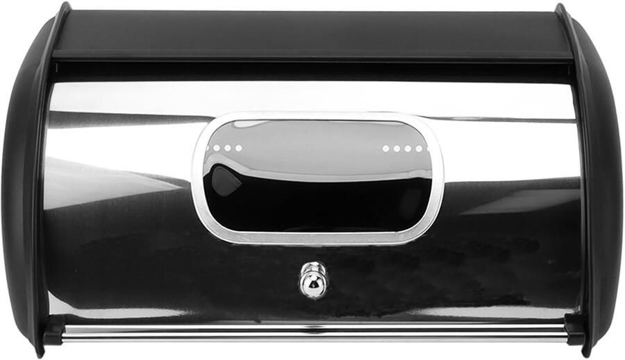 Broodtrommel Metaal Broodopberger Keuken Vers Houden Brood Oprolbaar Deksel 36x26x16 cm