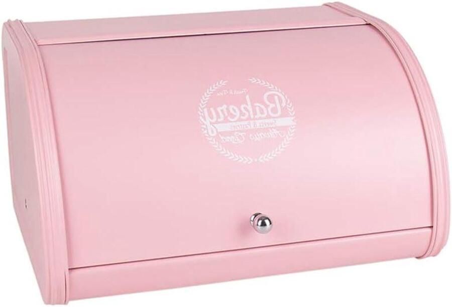 Broodtrommel Metaal Keuken Opberger Brood Vers Houden Duurzaam Poedercoating 30x25x17 cm Zacht Roze