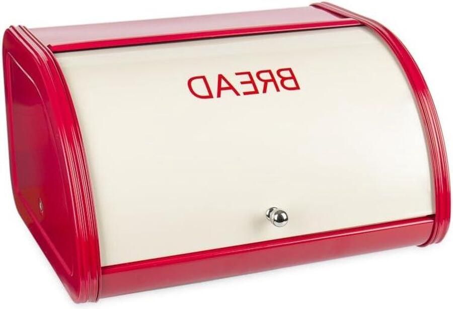 Broodtrommel Metaal Keuken Opberger Brood Vers Houden Roll Top Deksel 30 x 25 x 17 cm
