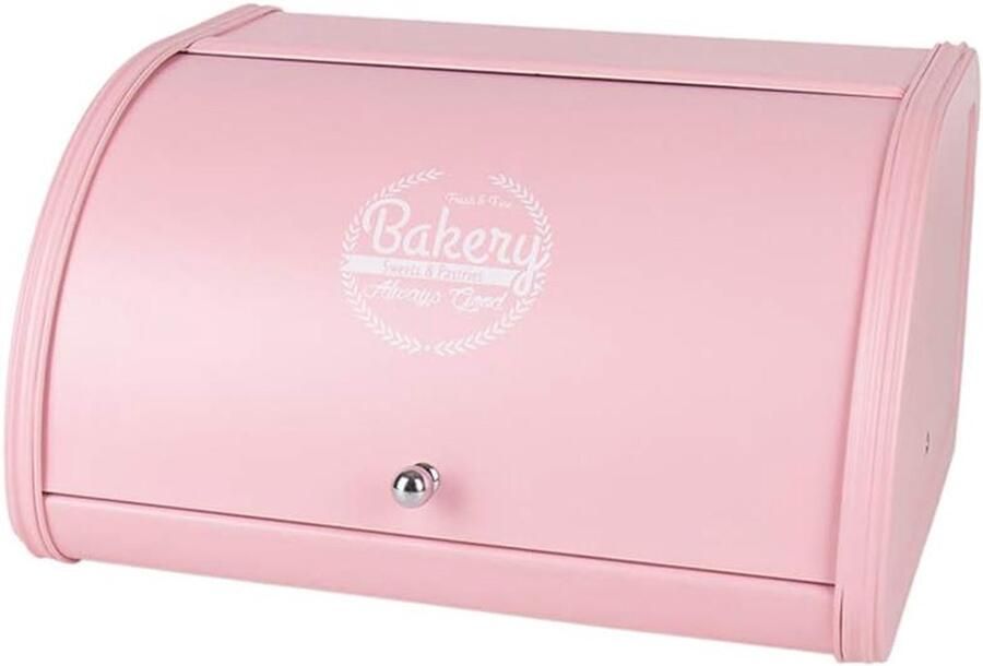 Broodtrommel Metaal Keukenopberger Brood Vers Houden Duurzaam Poedercoating 30x25x17 cm Zacht Roze