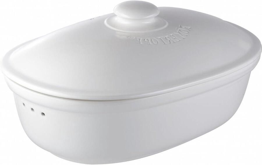 Broodtrommel Ovaal Brood bewaren Brood vers houden Ademend deksel 44 x 26 x 19.5 cm Wit