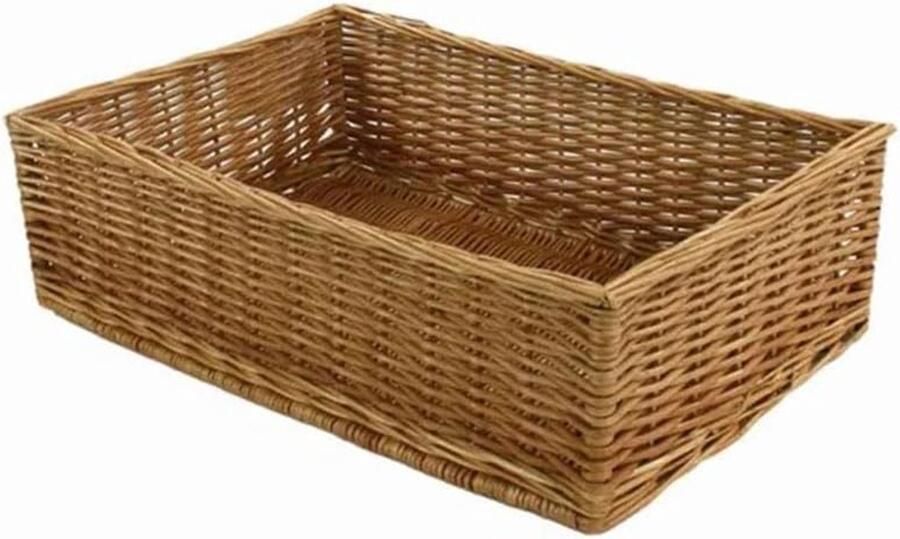 Broodtrommel Rechthoekig Mand Broodmand Brood Bewaren Handgemaakt Gevlochten 40 x 28 x 10 cm Natuurlijk