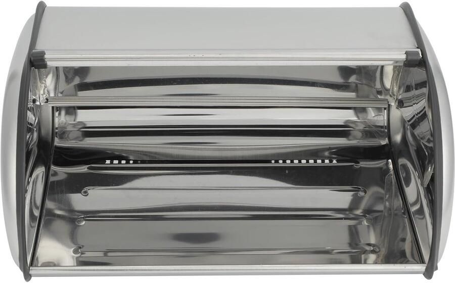 Broodtrommel Roestvrij Staal Brood Opslag Keuken Aanrecht Grote Capaciteit Roltop 37x25x16 cm