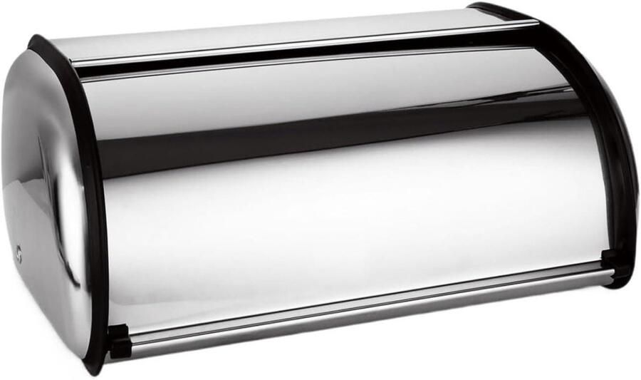 Broodtrommel Roestvrij Staal Broodbak Broodbox Brood Vers Houden Rolschuifdeur Ontwerp 34x23x14.5cm Zilver