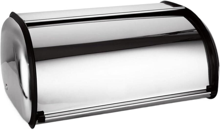 Broodtrommel Roestvrij Staal Broodbak Opberger Brood Vers Houden Rolschuifdeur Ontwerp 34x23x14.5cm Zilver