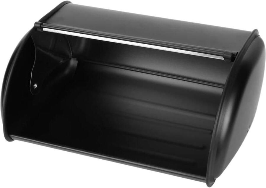 Broodtrommel RVS Broodbak Opberger Brood Vers Houden Grote Capaciteit 34cm Lengte Zwart