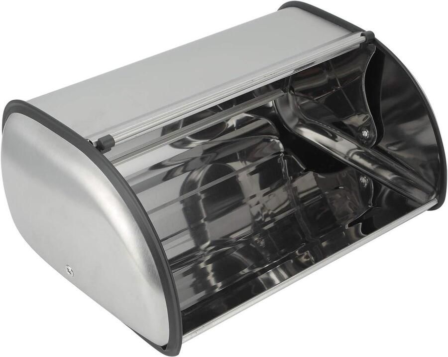 Broodtrommel RVS Keukenopberger Brooddoos Brood Vers Houden Antislip Bodem 33 x 24 x 15 cm Zilver